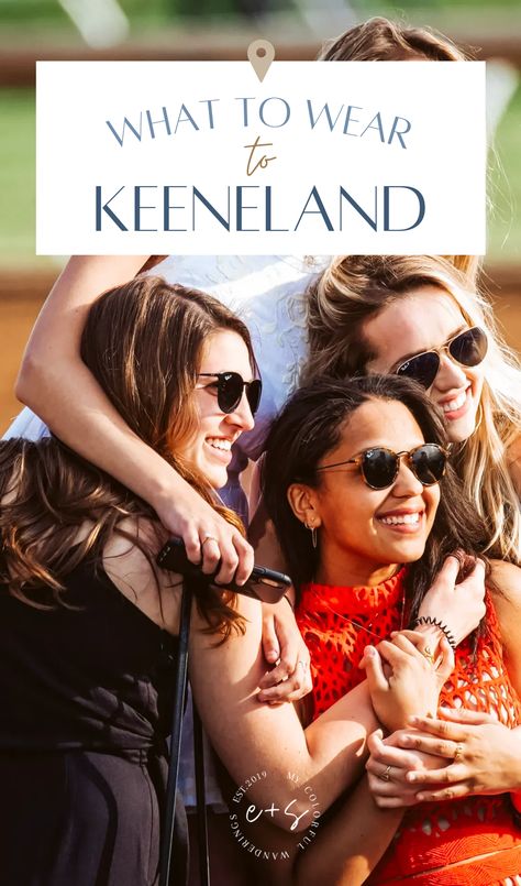 How to spend the perfect day at Keeneland. Head to the tailgating area on The Hill around 9 AM and start prepping the tent, tables, and chairs for tailgating. Drinks and snacks flowing continuously until around 1, when the crowd starts to flow into the Keeneland Paddock. Grab our grandstand seats for $10 apiece, grab a Woodford and Sprite- and settle in to enjoy the races. Find this Kentucky travel guide and other USA Road trips on our blog! What to wear to Keeneland during the spring and fall. Fall Horse Race Outfit, Keeneland Outfit Fall, Tailgating Drinks, Horse Race Outfit, Usa Road Trips, Kentucky Vacation, Horse Racing Track, Track Outfits, Derby Attire