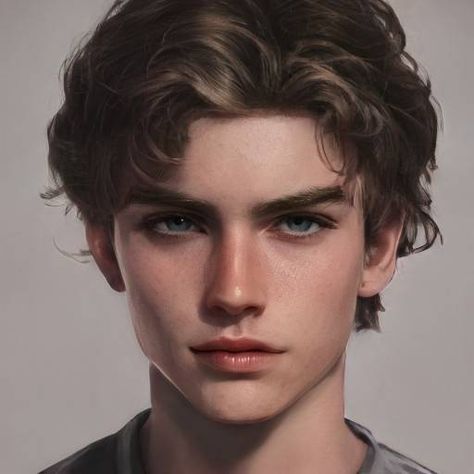 Digital Portrait Art, Gray Eyes, Model Face, Face Men, Realistic Art, Digital Art Girl, Digital Portrait, Boy Art, Character Aesthetic