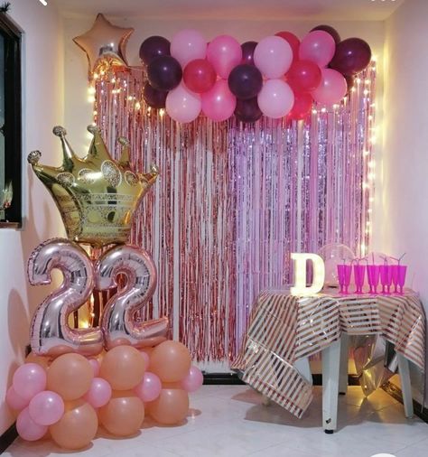 Birthday Decor For Mom At Home, Mom Bday Decoration Ideas, 22 Birthday Decor, Simple Decorations For Party At Home, 19 Birthday Decorations, Mom Birthday Decoration Ideas, Bday Room Decoration Ideas, 22 Birthday Ideas Decoration, Simple Bday Decoration Ideas At Home