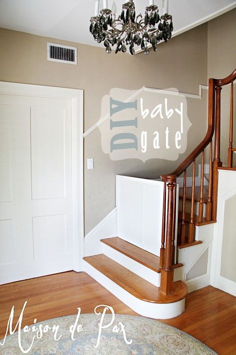 Banister Baby Gate, Dog Gates For Stairs, Baby Gate For Stairs, Diy Baby Gate, Kids Gate, Stair Gate, Baby Gate, Baby Gates, Pet Gate