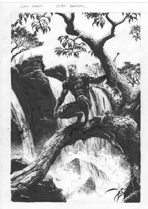 Black Panther #200 cover by Gary Frank * Gary Frank Art, Gary Frank, Comic Pages, Black And White Comics, Comic Page, Comic Illustration, Comic Artist, Black Panther, Panther