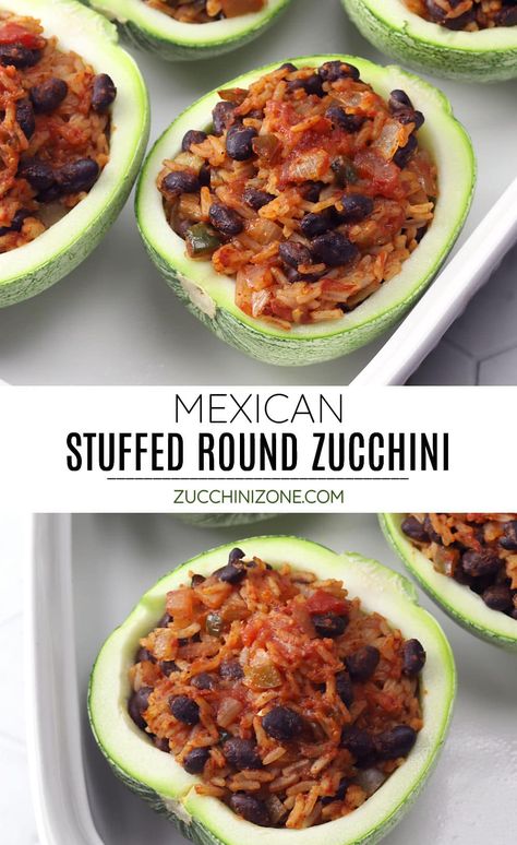 Stuffed Round Zucchini Recipes, Globe Zucchini Recipes, 8 Ball Zucchini Recipes, Zucchini Bowl Recipes, Stuffed Round Zucchini, Round Zucchini Recipes, Round Zucchini, Recipe Using Zucchini, Garden Vegetable Recipes