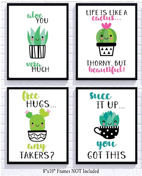 Cactus Photography, Plant Puns, Wall Art Decor Prints, Cactus Wall Art, Card Sayings, Cactus Decor, Decor Prints, Inspirational Sayings, Cactus Print