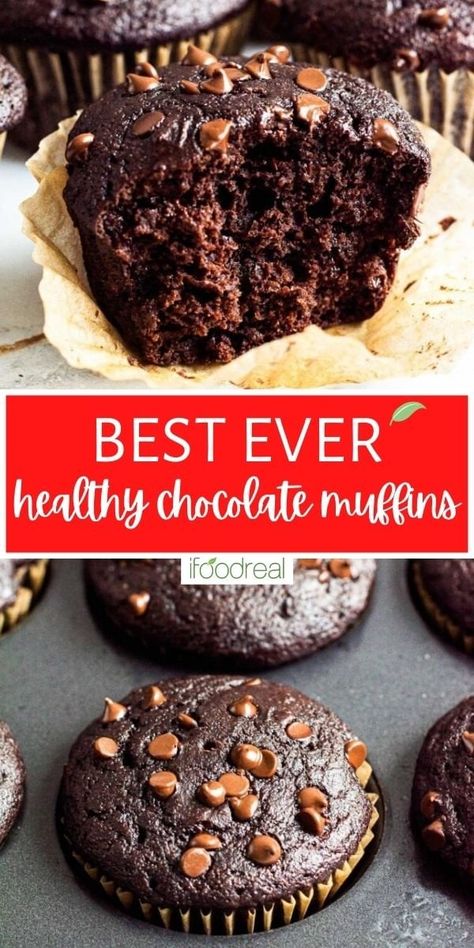 Healthy Chocolate Chocolate Chip Muffins, Whole Wheat Chocolate Muffins, Chocolate Protein Muffins For Kids, Healthier Chocolate Muffins, Healthy Chocolate Oatmeal Muffins, Chocolate Greek Yogurt Muffins, Almond Flour Chocolate Muffins, Healthy Chocolate Breakfast Muffins, Low Calorie Chocolate Muffins