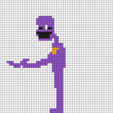 Purple Guy Pixel, Pixel Art Fnaf, Fnaf Pixel Art, Art Fnaf, Fnaf Crafts, Pixel Art Ideas, Easy Pixel Art, Perler Art, Pixel Art Templates