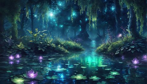 Ethereal Wallpaper Laptop, Enchanted Forest Desktop Wallpaper, Fantasy Landmarks, Cute Laptop Wallpapers, Pretty Landscape Pictures, Dream Environment, Forest Environment, Witchy Garden, Forest At Night