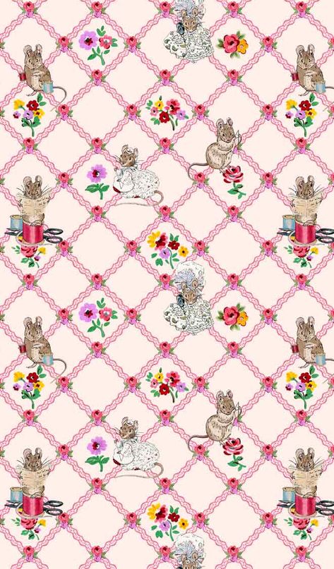 Behind the Designs: Cath Kidston X Peter Rabbit | Cath Kidston Peter Rabbit Clothes, Cath Kidston Patterns, Cath Kidston Wallpaper, Rabbit Wallpaper, Rabbit Clothes, Peter Rabbit And Friends, Lucky Rabbit, Stationary Design, Garden Print