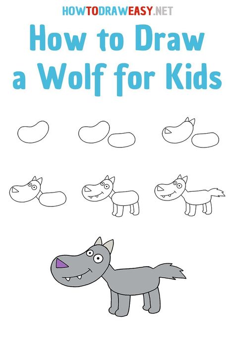 #howtodraw #drawing #stepbystep #wolf #howtodrawawolf #drawingforkids Cute Wolf Drawing Easy, Draw A Wolf Easy, How To Draw A Wolf Easy, Wolf Drawing Easy, Wolf Kids, Elementary Drawing, Hand Art Kids, Drawing Lessons For Kids, Wolf Drawing