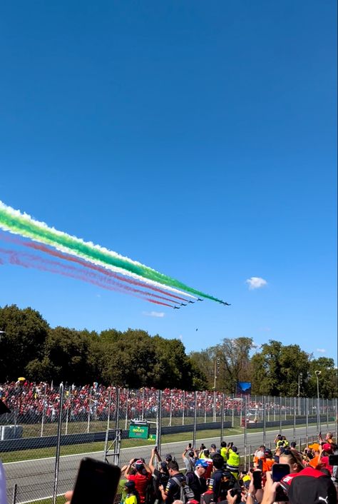 Planes flying with Italian colours at the 2022 Italian GP F1 Lifestyle, Lissie Mackintosh, Ferrari Aesthetic, Monza Italy, F1 Track, Speeding Ticket, F1 Wag, Pray For Love, Soccer Pictures