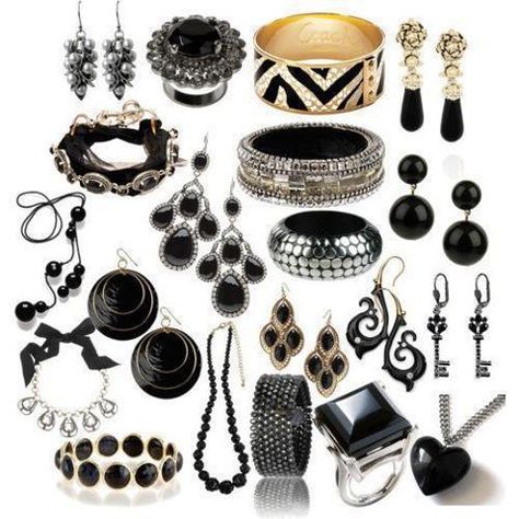 Black Jewelry Glam Rock Accessories, Rock Accessories, Rocker Jewelry, Rocker Chic Style, Rocker Chic, All Black Everything, Black Jewelry, Chic Jewelry, Glam Rock