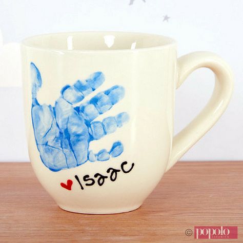 Handprint Mugs Diy, Handprint Mug Diy Mother's Day, Mothers Day Mugs Diy Kids, Hand Print Mug Diy, Mother’s Day Mugs Craft, Fathers Day Coffee Mug Diy Kids, Ceramic Handprint Ideas, Hand Print Coffee Cup Diy, Mothers Day Pottery Painting Ideas