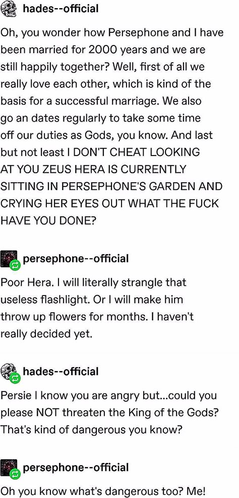 Persephone Underworld, Persephone Aesthetic, Mythology Humor, Persephone And Hades, Greek Memes, Epic The Musical, Greek Mythology Humor, Hades Persephone, Greek Mythology Gods