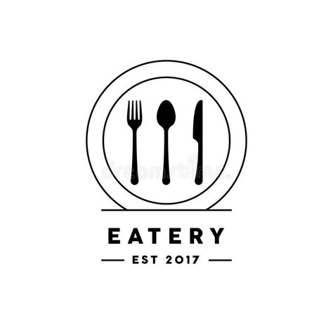 Eatery restaurant logo with knife, fork, spoon and plate icon. Eatery restaurant #Sponsored , #affiliate, #AD, #restaurant, #knife, #plate, #logo Restaurant Logos Design, Knife Icon, Plate Logo, Restaurant Logo, Restaurant Logo Design, Logo Restaurant, Print Designs Inspiration, Stock Illustration, Onyx