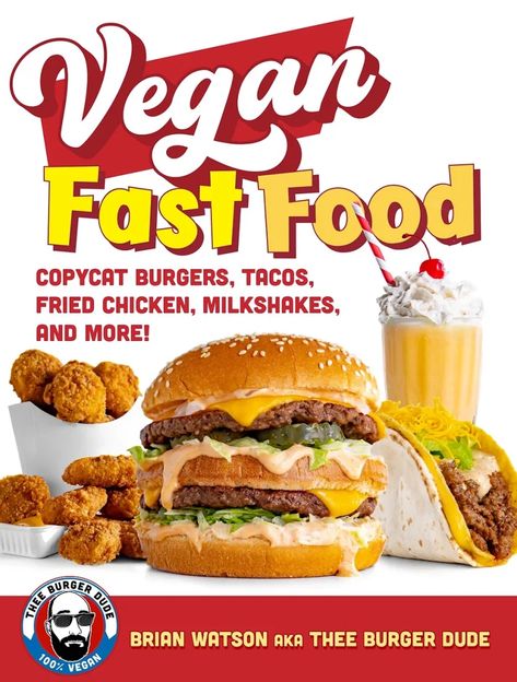 Fast Food Copycat, Tacos Fried, Vegan Biscuits And Gravy, Vegan Books, Vegan Biscuits, Vegan Fast Food, Fast Foods, Homemade Burgers, Vegan Cookbook