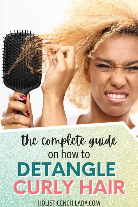 Learn how to detangle curly hair the right way so you can prevent breakage and damage, and keep your curls healthy and defined. How To Keep Curly Hair From Tangling, Curly Hair Detangler, Detangle Curly Hair, Acv Rinse, Growing Long Hair Faster, Apple Cider Vinegar Rinse, Super Curly Hair, Stop Hair Breakage, Frizzy Curly Hair