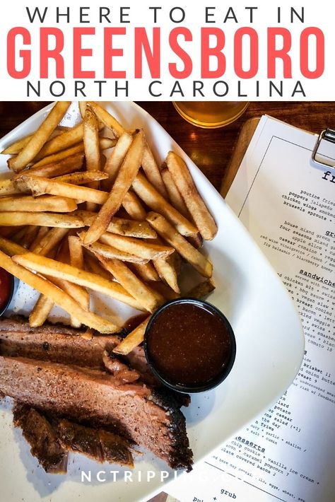 10 Must-Eat Restaurants in Greensboro NC | The Best Places to Eat GREENSBORO NORTH CAROLINA RESTAURANT GUIDE | Greensboro North Carolina | Triad NC | USA Travel | Where to eat | Check out this guide to Greensboro North Carolina restaurants including the best restaurants in Greensboro North Carolina and where to eat while in Greensboro, NC  #USA #NorthCarolina #travel What To Do In Greensboro Nc, Greensboro Nc Shopping, Greensboro Nc Food, Raleigh North Carolina Food, Charlotte North Carolina Restaurants, Nc Bbq, Bacon Bbq Sauce, Greensboro North Carolina, Fried Goat Cheese