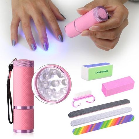 Nail Dryer Led Flashlight Uv Lamp Portable Tools Set Nail Art File Nail Buffers Durable Buffing Grit Sand Block Kit - Nail Sets & Kits Nail Art Tool Kit, Nail Buffers, Nail Store, Professional Manicure, Magnetic Nails, Nail Stamping Plates, Nail Dryer, Uv Gel Nails, Manicure Set