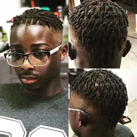 Loc Highlights Men, Finger Coils Men Short Hair, Black Man Starter Locs, Men’s Locs With Fade, Men’s Finger Coils, Black Man Haircut Fade, Dreads Short Hair, Short Hair Twist Styles, Afro Hairstyles Men