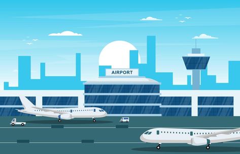 Airport Landscape, Airplane Landscape, Plane Runway, Runway Airport, King Abdul Aziz, Building Landscape, Skyline Illustration, Air Port, Sky Tower