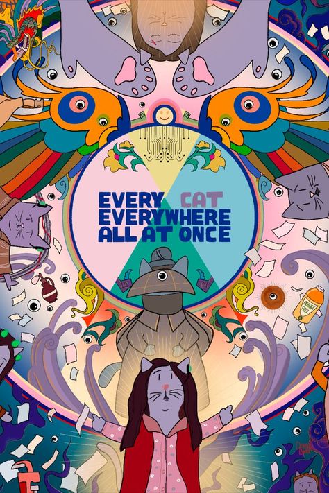 Cats in Everything Everywhere All at Once instead of humans - the cat universe! #googlyeyes #michelleyeoh Everything Everywhere All At Once Art, Deb Shop, Everything Everywhere All At Once, Vedic Art, Michelle Yeoh, Vintage Posters, Independent Artist, Universe, Illustrations