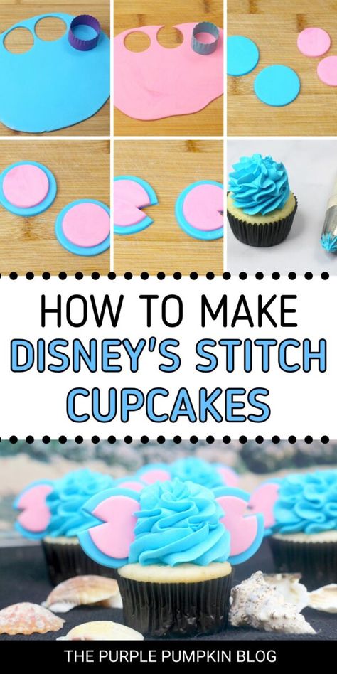 Stitch Cupcakes Ideas Easy, Stitch Cupcake Cake, Stitch Cupcakes Ideas, Stitch Cupcakes, Cowboys Nails, Beach Theme Birthday Party, The Abomination, Homemade Cupcake Recipes, Custom Treats