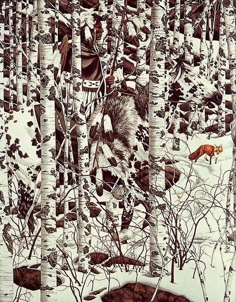 bev doolittle paintings | LRS Art Medley] Bev Doolittle, Woodland Encounter; Image ONLY Bev Doolittle Art, Bev Doolittle Art Paintings, Wild Dog Painting, Woodland Art Native, Painted Wild Dog, Optical Illusion Paintings, Bev Doolittle, Illusion Paintings, Hidden Art