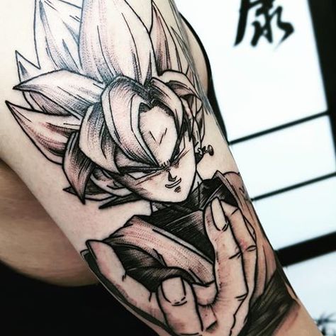 Goku Black Tattoo #gokublack #gokublacktattoo Goku Black Tattoo Design, Goku Black Tattoo, Beerus Dragon Ball Super, Ball Tattoo, Z Tattoo, Tattoo Concepts, Dragon Ball Tattoo, Black Goku, Black Tattoo