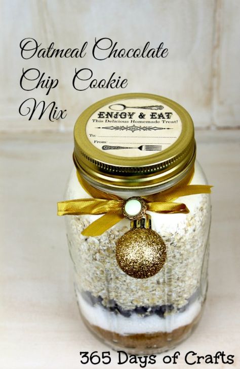 great oatmeal chocolate chip cookie gift in a jar recipe Easy Oatmeal Chocolate Chip Cookies, Cookie Mix In A Jar, Mason Jar Cookies Mix, Yummy Oatmeal, Oatmeal Chocolate Chip Cookie, Gift In A Jar, Mix In A Jar, Oatmeal Chocolate Chip Cookie Recipe, Mason Jar Cookies