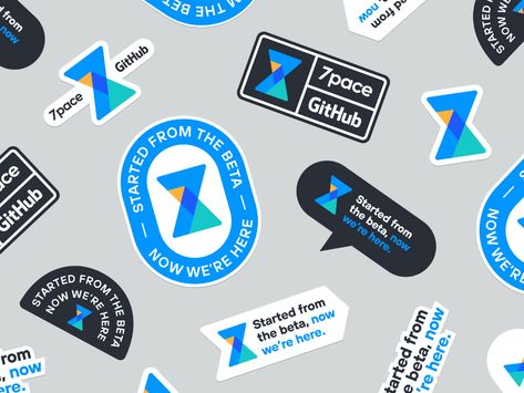 7pace stickers by Benjamin Oberemok for unfold on Dribbble Event Stickers, Logo Design Inspiration Branding, Creative Box, Brand Stickers, Conference Design, Brand Assets, Logo Project, Great Logos, Learning Design