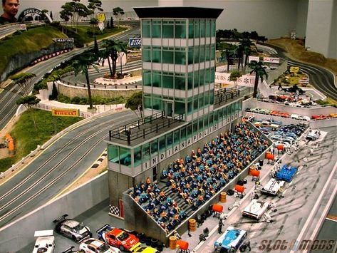 Slot Mods Custom Tracks | www.slotmods.com www.toybotstudios… | Flickr Afx Slot Cars, Slot Car Race Track, Scenery Ideas, Ferrari Cars, Slot Racing, Ho Slot Cars, Slot Car Racing, Slot Car Tracks, Model Train Scenery