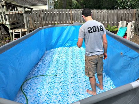 About Ground Pool Ideas, Cheap Backyard Pool Ideas, How To Take Down An Above Ground Pool, Above Ground Rectangular Pool Ideas, How To Set Up Above Ground Pool, Above Ground Pool Installation Diy, Cheap Landscaping Around Above Ground Pool, Above Ground Pool Ideas For Small Yards, Diy Swimming Pool Cheap