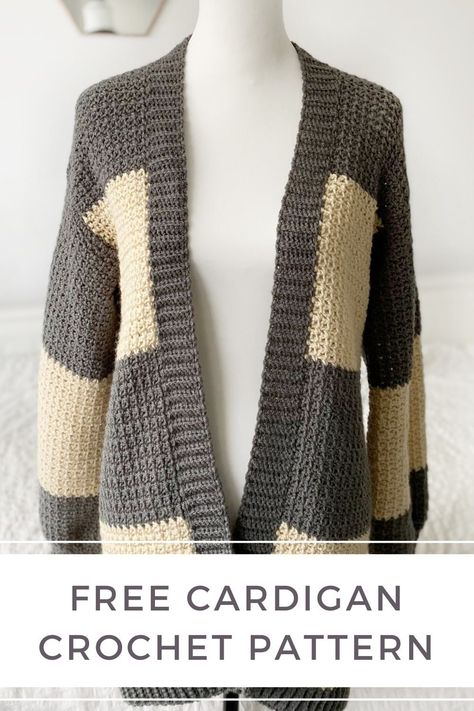 Diy Crochet Sweater, Modern Haken, Crochet Cardigan Tutorial, Block Crochet, Diy Crochet Top, Crochet Cardigan Free, Crochet Cardigan Pattern Free, Crochet Sweater Pattern Free, Stitch Crochet