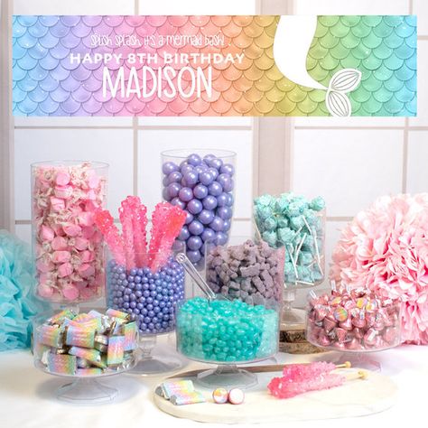 Premium Candy Buffet | Just Candy Rainbow Candy Buffet, Birthday Candy Table, Bubble Candy, Candy Bar Party, Online Candy Store, Candy Buffet Tables, Happy 8th Birthday, Rainbow Mermaid, Pastel Candy