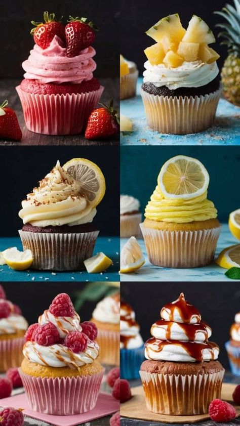 August Cupcake Ideas, Best Summer Cupcakes, Summer Cupcake Flavor Ideas, Tea Flavored Cupcakes, Interesting Cupcake Flavors, Fruity Cupcake Recipes, Cupcake Flavors Unique, Summer Cupcake Ideas, Gourmet Cupcakes Flavors