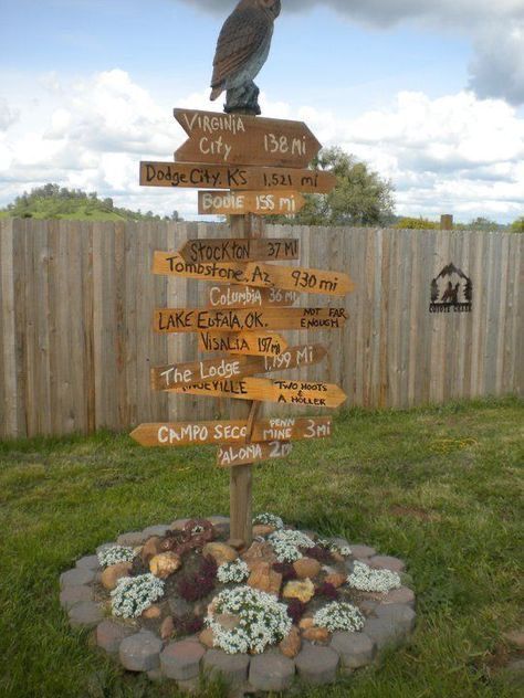 Backyard Signs, Garden Whimsy, Directional Signs, Sign Post, Garden Yard Ideas, Sign Decor, Beach Signs, Outdoor Wood, Garden Signs