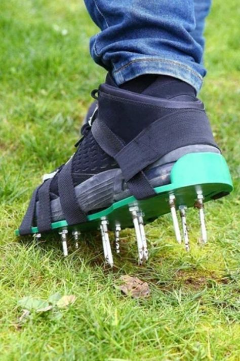 You've heard of lawn aerator shoes, this guide explains how they work and if they are really good for aerating your lawn Lawn Aerators, Garden Cultivator, Easy Diy Hacks, Small Vegetable Gardens, Aerate Lawn, Diy Lawn, Van Horn, Lawn Tools, Spike Shoes