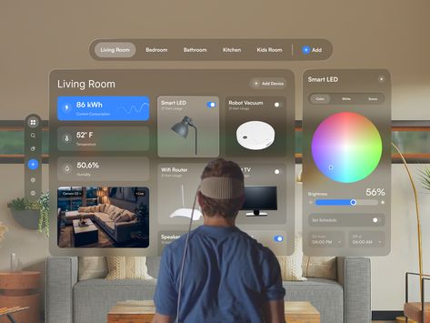 App Ui Design Inspiration, Vr Room, Ux Trends, Ui Design Dashboard, Loft Interior Design, Smart Home Control, Smart Home Design, Medical Design, App Design Inspiration