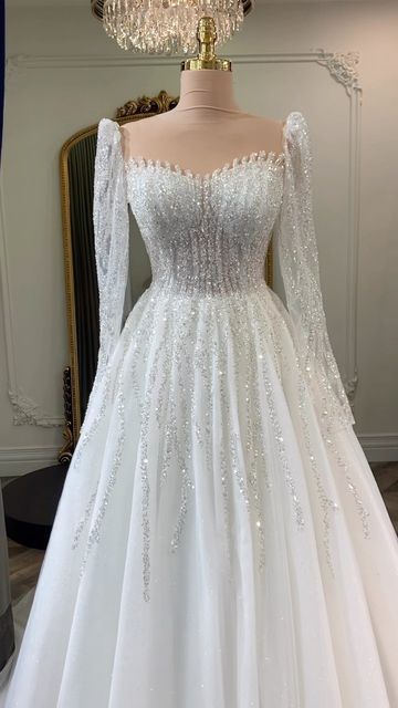 Sequin Lace Wedding Dress, New Trendy Dresses, Christian Wedding Gowns, Korean Fashion Women Dresses, Bride Dress Simple, Dreamy Wedding Dress, Instagram 2023, Gaun Fashion, Women Dresses Classy