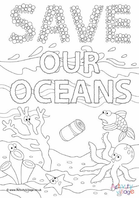 Save our oceans colouring page Ocean Coloring Pages For Kids, Earth Day Coloring Pages, Ocean Coloring Pages, Ocean Projects, Earth Day Projects, Ocean Science, Ocean Activities, Earth Day Crafts, Save Our Oceans