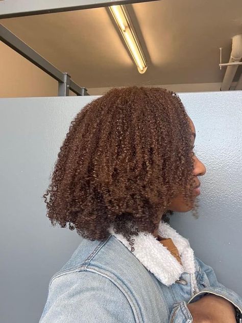 Type 4 Dyed Hair, Chocolate Brown Dyed Hair, Brown Type 4 Hair, Dye Hair Brown, Honey Brown 4c Hair, Brown Natural Hair, Afro Hair Color, Type 4 Natural Hair, 4b Hair