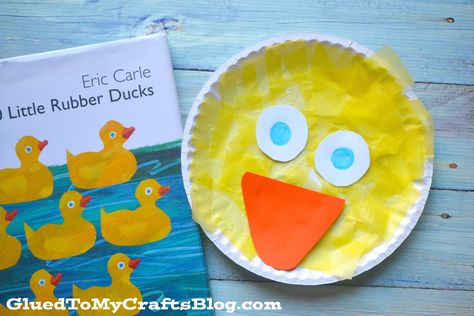 Paper Plate Duck, Eric Carle Crafts, Eric Carle Art, Eric Carle Activities, Duck Crafts, Storytime Crafts, Yellow Crafts, Kid Craft, Daycare Crafts