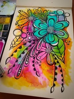 Drawing With Gel Pens, Watercolour Doodle Art, Watercolor And Pen Art Illustrations, Ecoline Art Ideas, Gel Pen Art Drawings, Ecoline Art, Ecoline Watercolor, Watercolor And Pen Art, Gel Pen Doodles