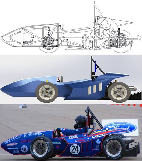 2014 prototype of the Team Formula SAE UCV. Formula Student Design, Fsae Car, Formula Student, Diy Go Kart, Yamaha Banshee, Formula 1 Car Racing, Racing Car Design, Concept Car Design, F1 Racing