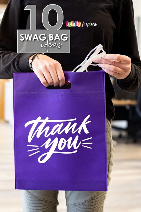 Fundraiser Swag Bag Ideas, Conference Bags Ideas, Giveaway Bags Ideas, Conference Goodie Bag Ideas, Corporate Goodie Bags, Retreat Gifts Ideas Goodie Bags, Thank You Bags Ideas, Swag Bag Ideas Business, Conference Gift Bag Ideas