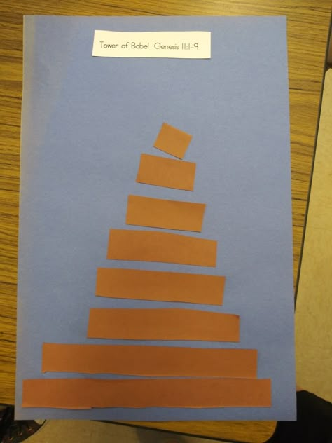 The Tall Tower Bible Craft, Tower Of Babel Preschool Craft, Tower Of Bable Crafts, The Tower Of Babel Craft For Kids, Tower Of Babel Craft Preschool, Tower Of Babel Preschool, Tower Of Babel Activity, Tower Of Babel Craft, Preschool Bible Crafts