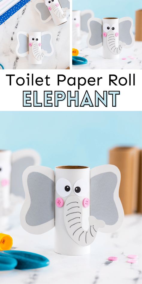 Construction Paper Elephant, Elephant Arts And Crafts For Kids, Paper Towel Roll Crafts For Kids, Elephant Diy, Elephant Craft, Paper Elephant, Diy Elephant, Elephant Template, Leaf Art Diy