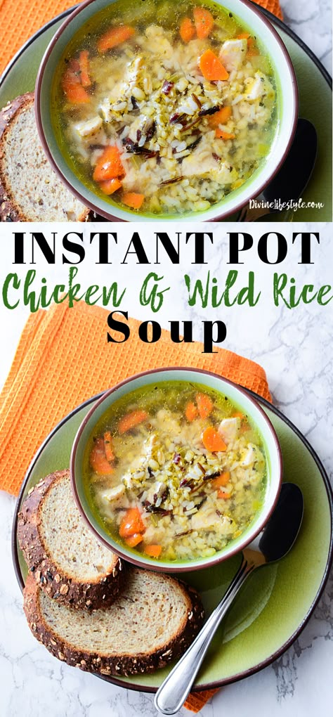 Chicken Wild Rice Soup Instant Pot Dairy Free, Pressure Cooker Chicken Wild Rice Soup, Wild Rice Soup Recipes Instant Pot, Insta Pot Chicken Wild Rice Soup, Instapot Wild Rice Soup, Instant Pot Wild Rice Soup With Chicken, Turkey And Wild Rice Soup Instant Pot, Instant Pot Whole Chicken Soup Recipes, Instapot Chicken Wild Rice Soup Recipes