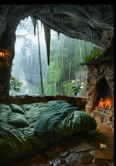 Cave Bedroom, Dream Life House, Dream Beach Houses, Unusual Homes, Dream Beach, Rustic Gardens, Dream Rooms, Bedroom Inspo, Outdoor Design