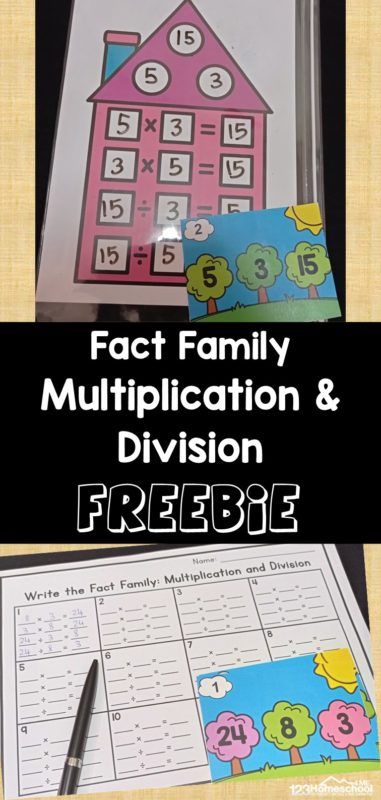 Third Grade Division Activities, Fact Family Games, Fact Families Activities, Fact Families Multiplication, Teaching Division, Division Fact Families, Fact Family Worksheet, Free Multiplication Worksheets, Multiplication And Division Practice