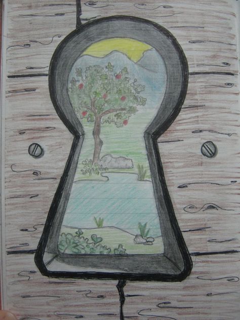 Prison break by Larry-the-cucumber on deviantART Keyhole Drawing Ideas, Key Hole Drawing, Keyhole Drawing, Keyhole Art, Class Activity, Art Therapy Projects, 2nd Grade Art, 6th Grade Art, Classroom Art Projects